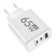 Caricatore GaN 65W Fast Charger 2x USB-C - 1USB A